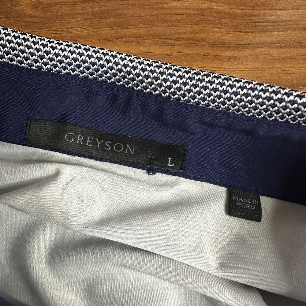 Greyson Dark Floral Golf Polo Mens Large Maltese Blue Black Wolf Eyes AOP - Picture 7 of 10
